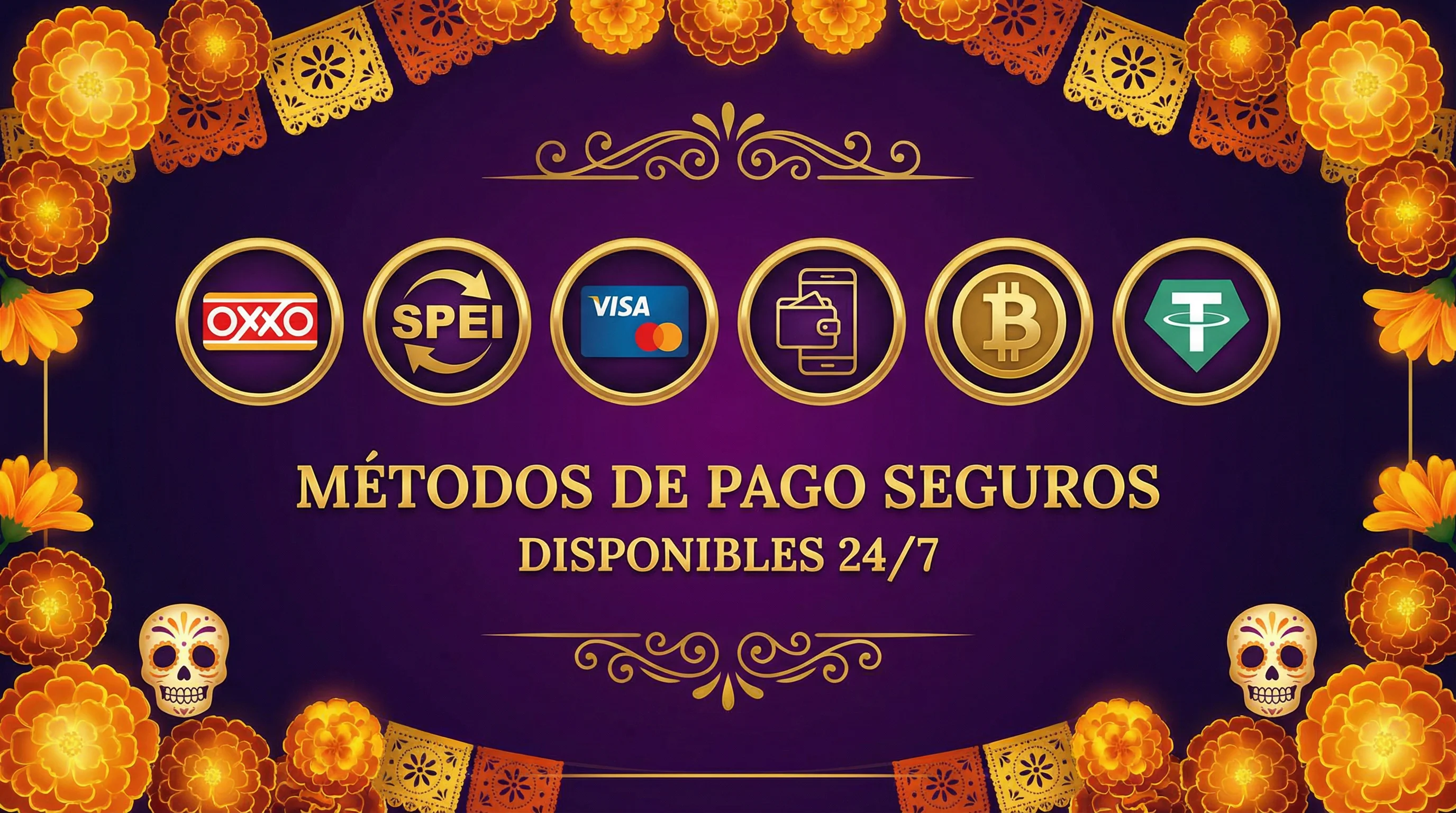 Métodos de pago OXXO SPEI Visa Bitcoin disponibles en Winz México